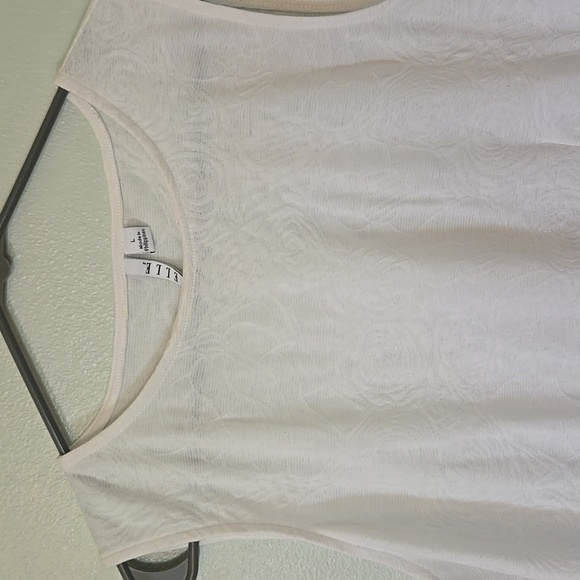 Elle White Peplum Tank Size Large - Picture 3 of 7